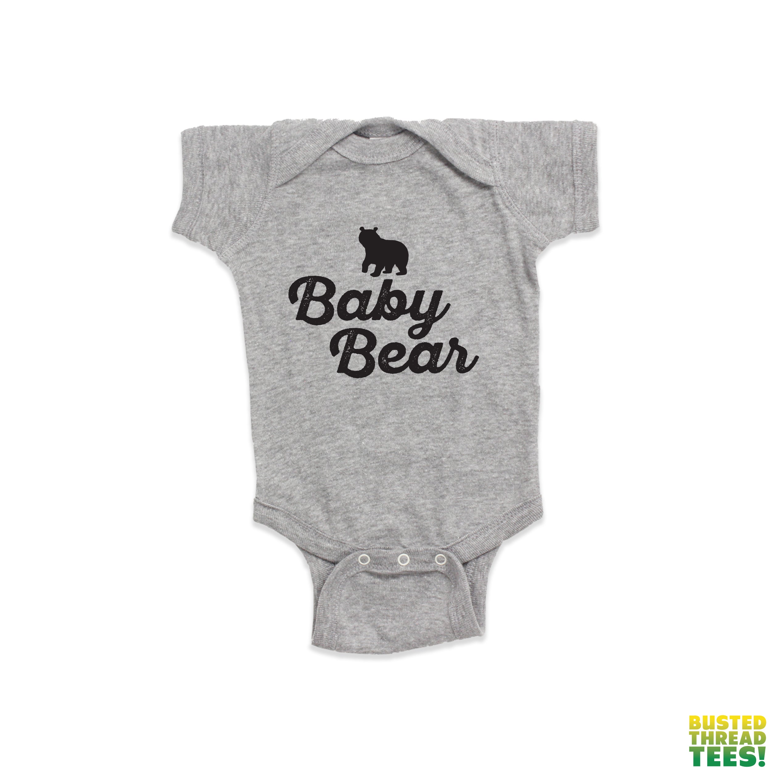 Baby Bear Heather Grey Onesie | Busted Thread Tees