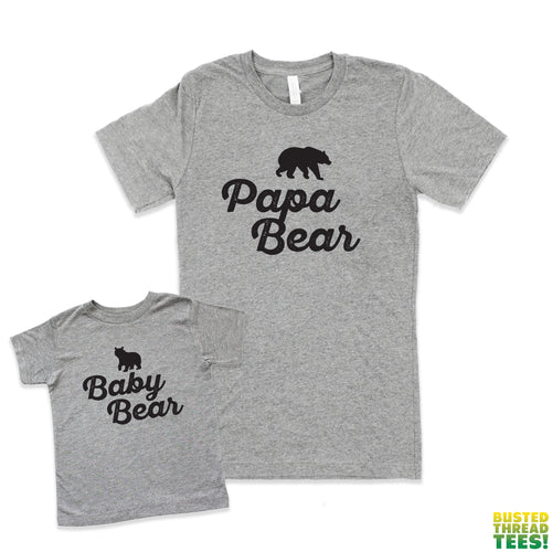 Baby Bear Onesies + Papa Bear Tee Matching Set | Busted Thread Tees