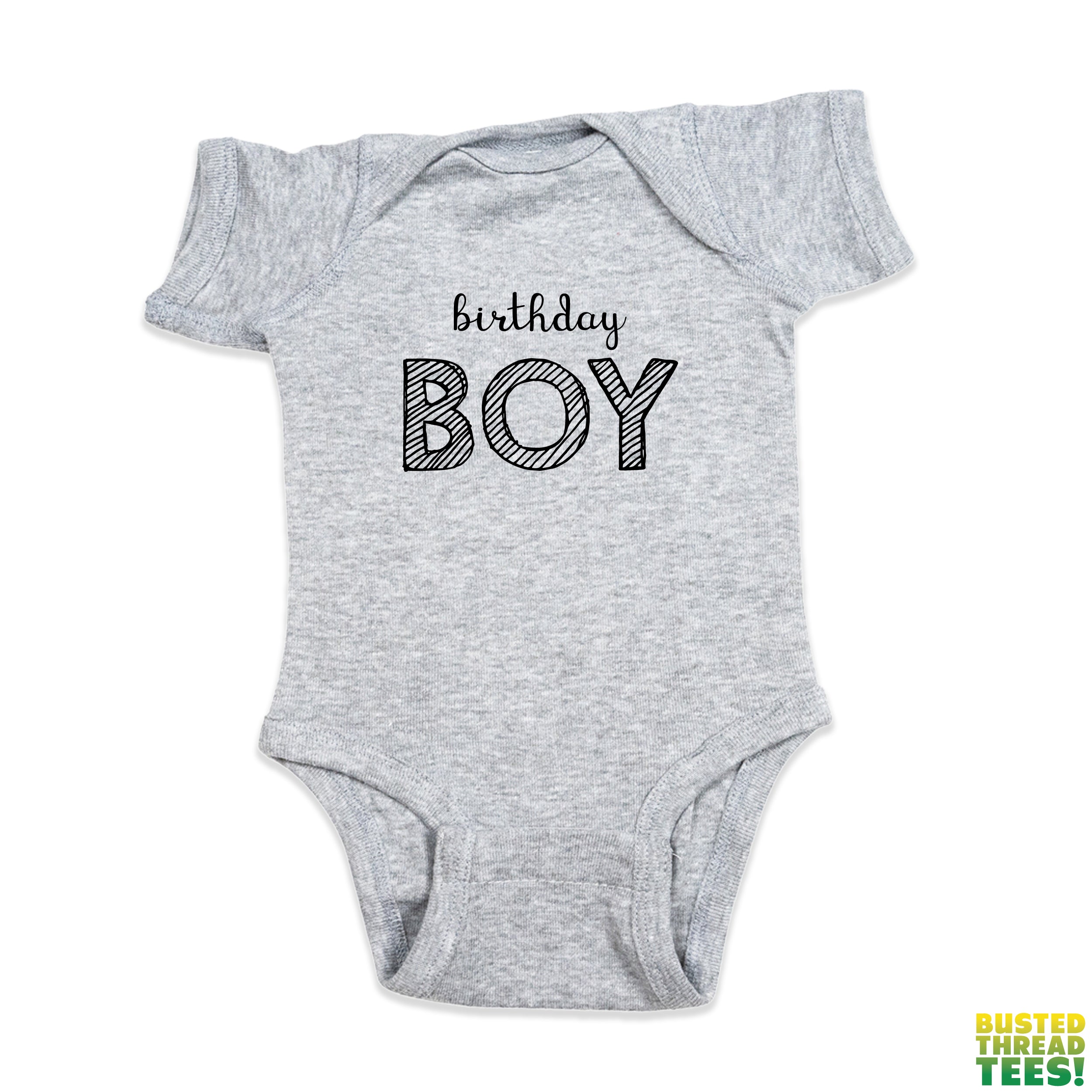 Birthday Boy Heather Onesie | Busted Thread Tees