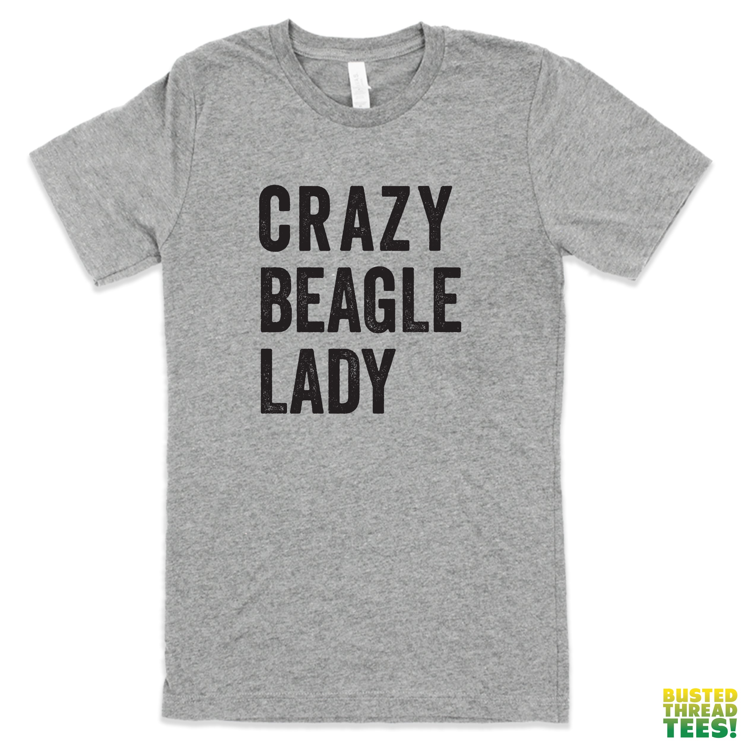 Crazy Beagle Lady Grey Tee | Busted Thread Tees
