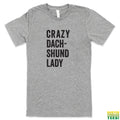 Crazy Dachshund Lady Grey Tee | Busted Thread Tees