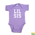 Lil Sis Lavender Baby Onesie | Busted Thread Tees
