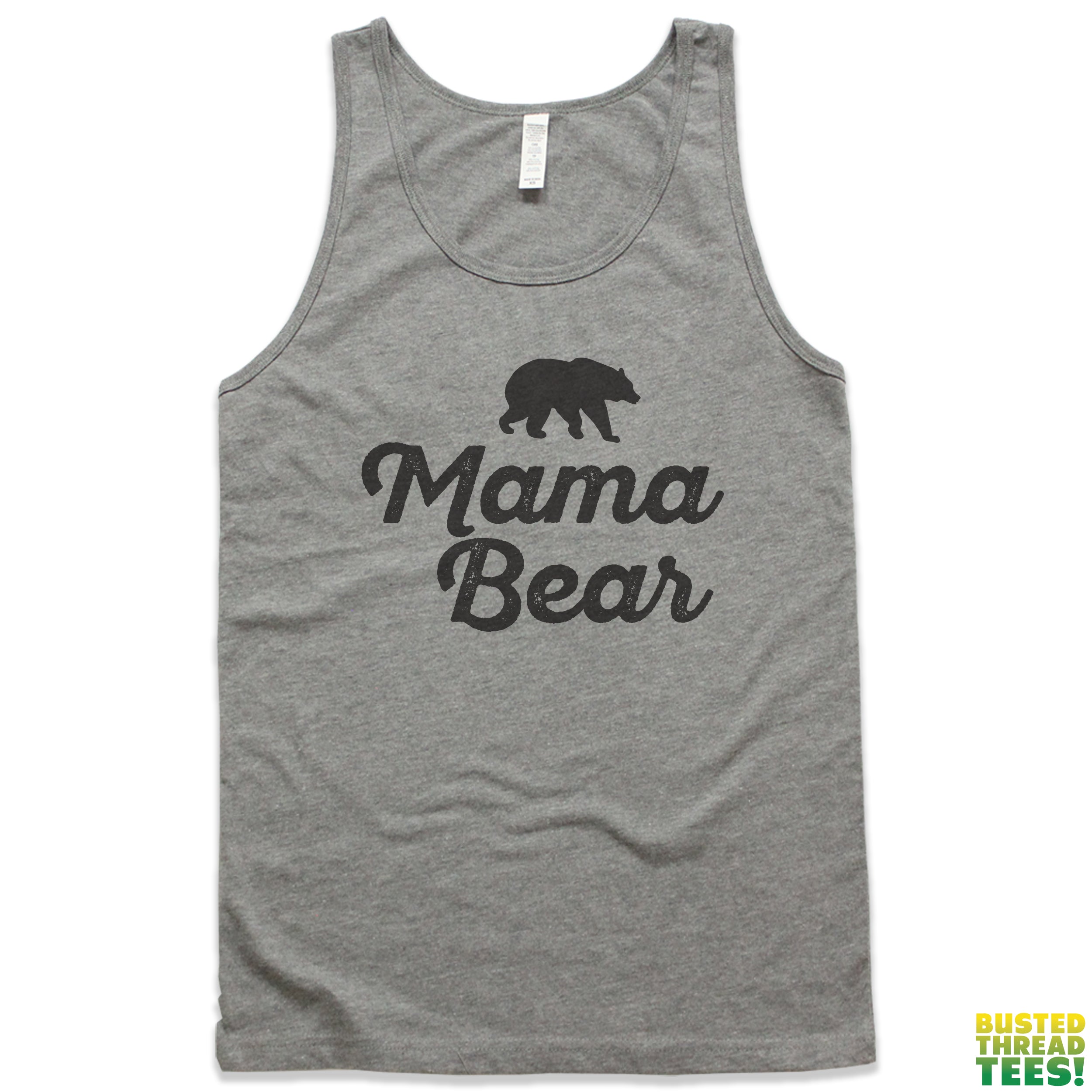 Mama Bear Heather Grey Tank Top | Busted Thread Tees