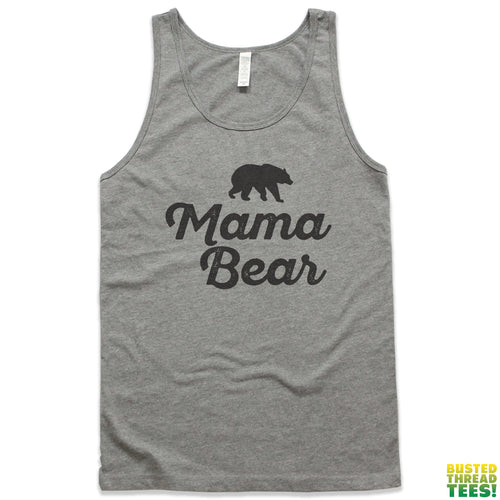 Mama Bear Heather Grey Tank Top | Busted Thread Tees