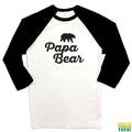 Papa Bear Black White Baseball Tee | Busted Thread Tees
