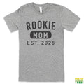 Rookie Mom Est. 2026 Heather Grey Tee