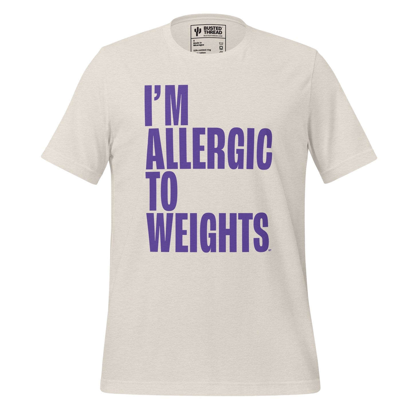 I'M ALLERGIC TO WEIGHTS TEE